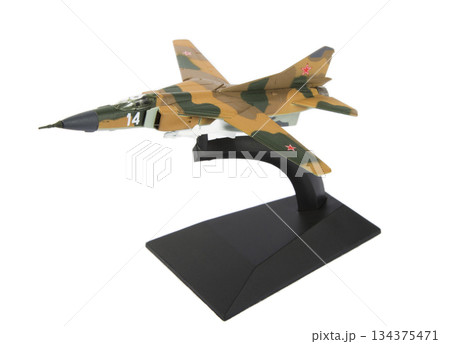 Military plane model isolated on white background Military plane model isolated on white background 134375471