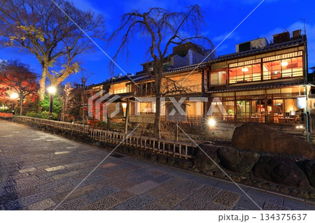 【京都府】祇園白川の夜景 【京都府】祇園白川の夜景 134375637
