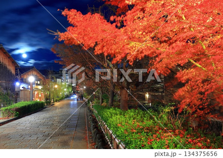 【京都府】祇園白川の夜景 【京都府】祇園白川の夜景 134375656