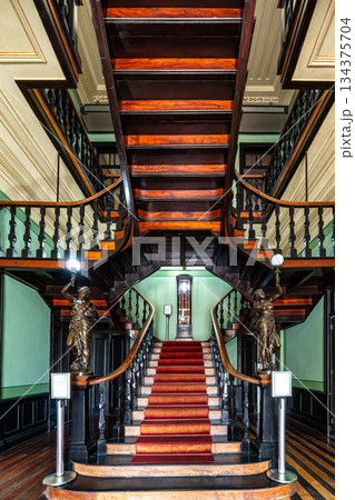 Interior of the Palacio Rio Negro in Manaus, Amazon, Brazil. Built 1910 by the German rubber dealer Waldemar Scholz 134375704