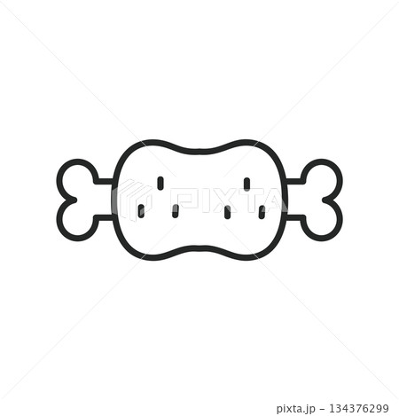 シンプルな骨付き肉のアイコン 134376299