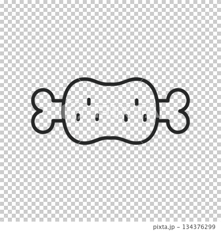 シンプルな骨付き肉のアイコン 134376299