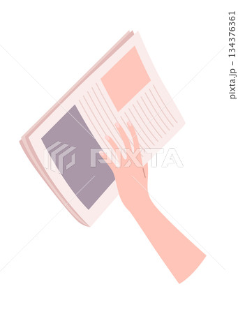 Cartoon newspaper in hand. Morning press and news journals folded and opened, business man hand with paper journal, daily news concept. Vector illustration Cartoon newspaper in hand. Morning press and news journals folded and opened, business man hand with paper journal, daily news concept. Vector illustration 134376361