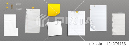 Paper and clips stationery set Paper and clips stationery set 134376428