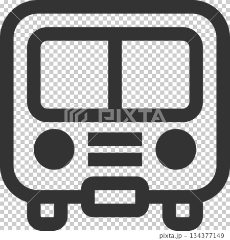 公共交通巴士圖示（簡潔線條畫，單色） 134377149