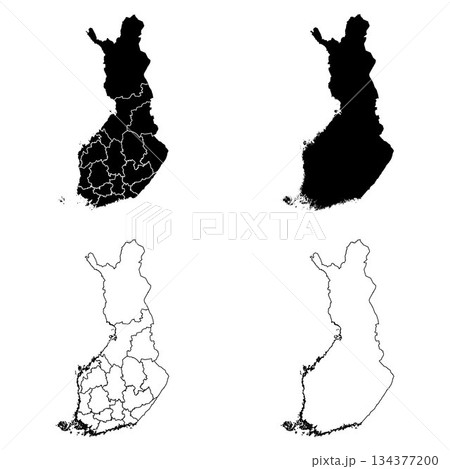 Finland Outline and Solid Fill Map Set. Finland Outline and Solid Fill Map Set. 134377200
