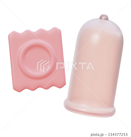 condom cartoon style 3D graphic 134377253