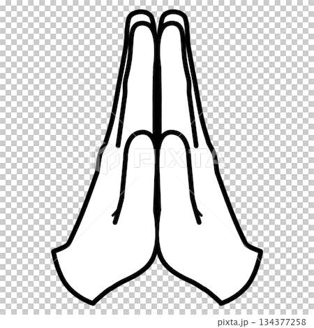 Joining hands together illustration material 134377258