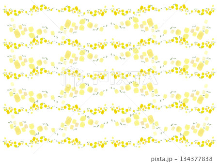 ミモザの花のナチュラルなフレームイラスト 134377838