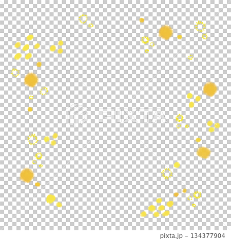 黃色含羞草花環式相框 134377904