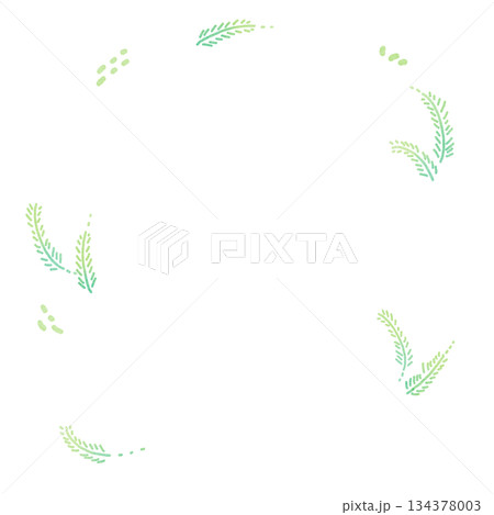 ボタニカルな葉っぱのフレーム背景 134378003