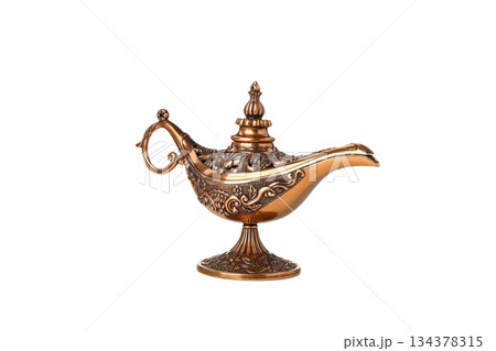 Ornate lamp for Ramadan decor, isolated on white, PNG 134378315