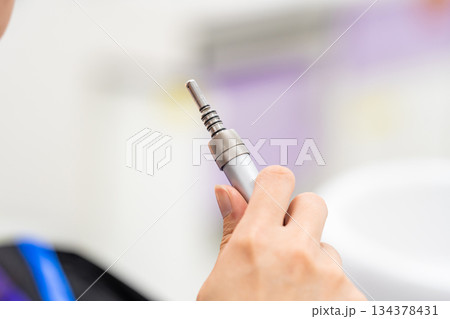 Many modern dental equipment and seats in a hygiene and sterile dental training room in the hospital. 134378431