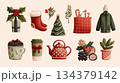 クリスマスグッズのベクターイラストセット 134379142