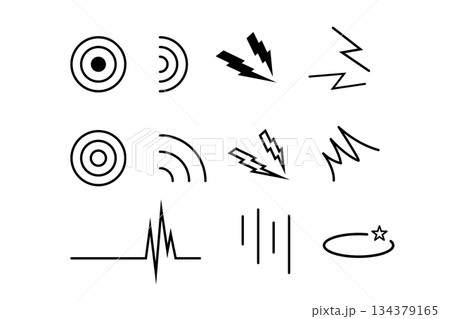 痛さや痛みを表現したい際に使える線画素材 痛さや痛みを表現したい際に使える線画素材 134379165