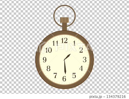 Illustration of a retro pocket watch Illustration of a retro pocket watch 134379216
