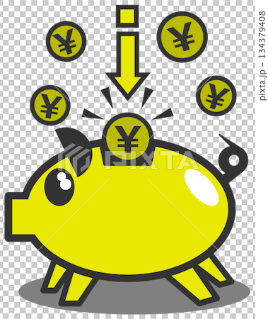 圖示:將現金放入可愛的存錢筒中,為投資儲蓄。 圖示:將現金放入可愛的存錢筒中,為投資儲蓄。 134379408