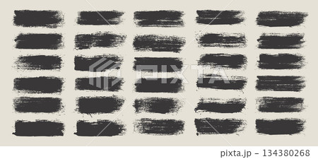 Grunge brush strokes, lines, ink smudges, hand-drawn scribble shapes. Handmade sketchy marks, acrylic stains, charcoal streaks. Paint textures, dry brush effect. Marker underline. Vector illustration 134380268