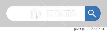 検索窓・検索バーのイラスト素材　青　Search bar illustration 134381581