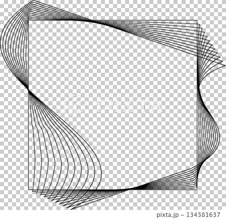 Square shape line warp effect. Technology element 134381637