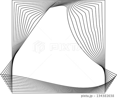Square shape line warp effect. Technology element Square shape line warp effect. Technology element 134381638