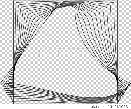Square shape line warp effect. Technology element 134381638