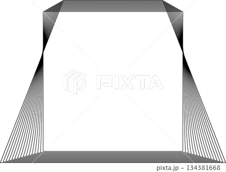 Square shape line warp effect. Technology element 134381668