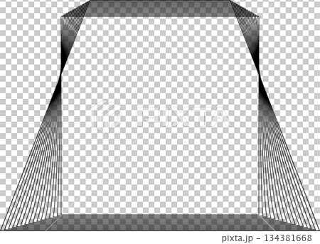 Square shape line warp effect. Technology element 134381668