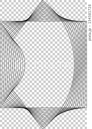 Square shape line warp effect. Technology element 134381728