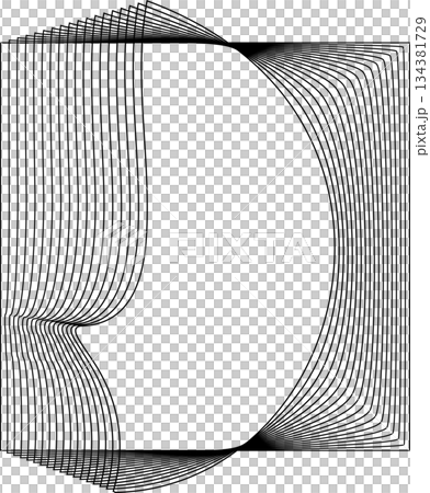 Square shape line warp effect. Technology element 134381729