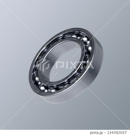 Precision Steel Ball Bearing Component. 3D Rendering. 134382037