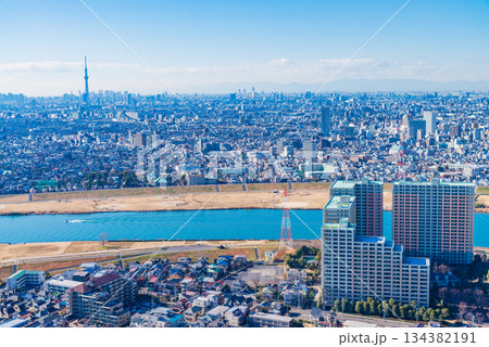 【東京都】アイ・リンクタウン展望施設から見る眼下の都市風景 134382191