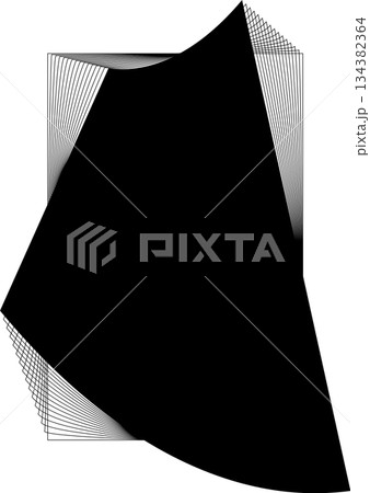 Rectangle blend emblem. Frame geometric modern, logo, tech, digital, science 134382364