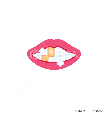 Gold Teeth vector icon. Jewelry icon flat style. perfect use for logo, presentation, website, and more. modern icon design color style 134382688
