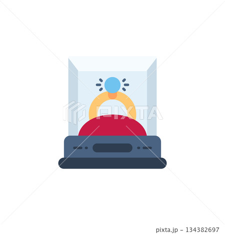 Ring In The Display Case vector icon. Jewelry icon flat style. perfect use for logo, presentation, website, and more. modern icon design color style 134382697