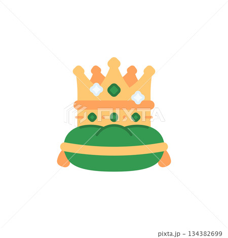 Crown King In Pillow vector icon. Jewelry icon flat style. perfect use for logo, presentation, website, and more. modern icon design color style 134382699