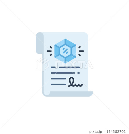 Jewelry Certificate vector icon. Jewelry icon flat style. perfect use for logo, presentation, website, and more. modern icon design color style Jewelry Certificate vector icon. Jewelry icon flat style. perfect use for logo, presentation, website, and more. modern icon design color style 134382701