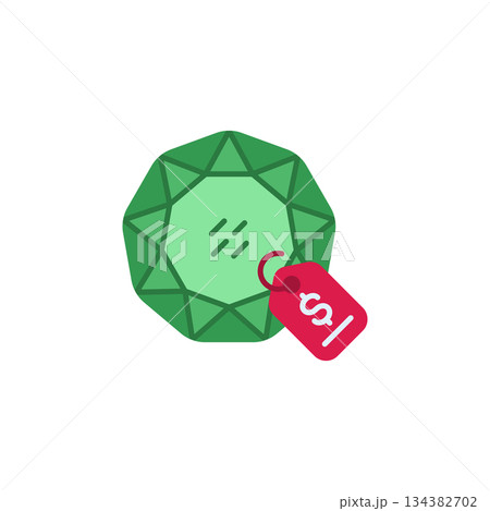 Jewelry Label Tag vector icon. Jewelry icon flat style. perfect use for logo, presentation, website, and more. modern icon design color style Jewelry Label Tag vector icon. Jewelry icon flat style. perfect use for logo, presentation, website, and more. modern icon design color style 134382702