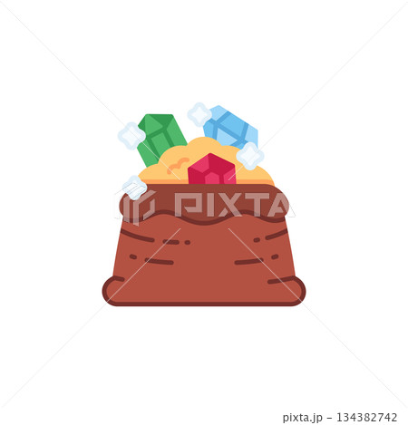 Full Bag Jewelry with sparkle vector icon. Jewelry icon flat style. perfect use for logo, presentation, website, and more. modern icon design color style Full Bag Jewelry with sparkle vector icon. Jewelry icon flat style. perfect use for logo, presentation, website, and more. modern icon design color style 134382742