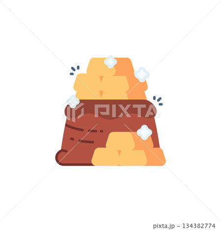 Gold Bag vector icon. Jewelry icon flat style. perfect use for logo, presentation, website, and more. modern icon design color style 134382774