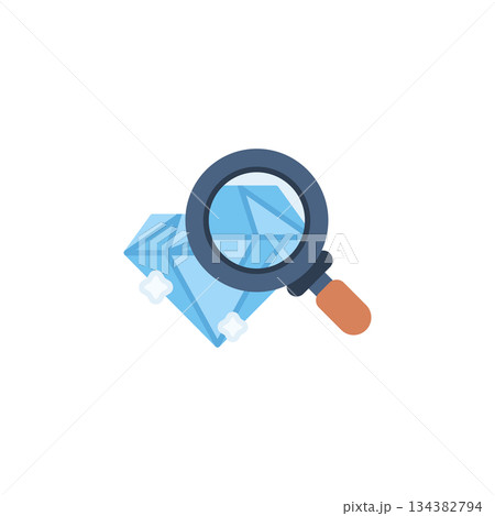 Magnifying Glass with Diamond vector icon. Jewelry icon flat style. perfect use for logo, presentation, website, and more. modern icon design color style 134382794