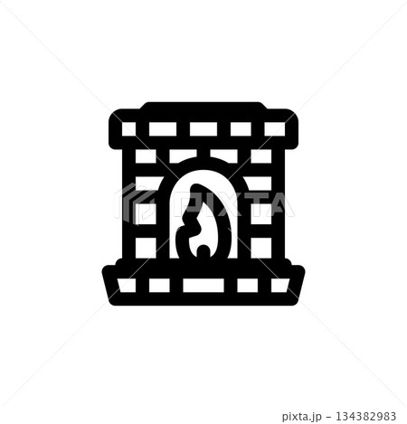 fireplace vector icon. real estate icon outline style. perfect use for logo, presentation, website, and more. simple modern icon design line style 134382983
