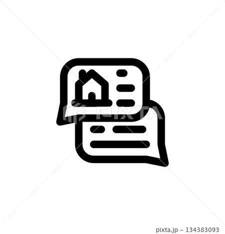 real estate negotiation vector icon. real estate icon outline style. perfect use for logo, presentation, website, and more. simple modern icon design line style real estate negotiation vector icon. real estate icon outline style. perfect use for logo, presentation, website, and more. simple modern icon design line style 134383093