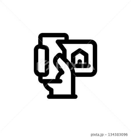 real estate app vector icon. real estate icon outline style. perfect use for logo, presentation, website, and more. simple modern icon design line style 134383096