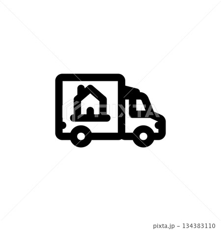 moving house vector icon. real estate icon outline style. perfect use for logo, presentation, website, and more. simple modern icon design line style moving house vector icon. real estate icon outline style. perfect use for logo, presentation, website, and more. simple modern icon design line style 134383110