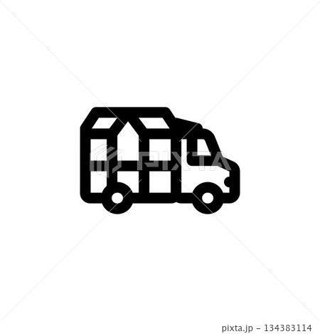 moving house vector icon. real estate icon outline style. perfect use for logo, presentation, website, and more. simple modern icon design line style moving house vector icon. real estate icon outline style. perfect use for logo, presentation, website, and more. simple modern icon design line style 134383114