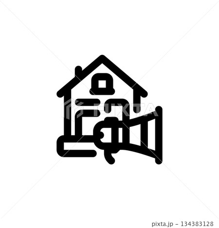 real estate promotion vector icon. real estate icon outline style. perfect use for logo, presentation, website, and more. simple modern icon design line style real estate promotion vector icon. real estate icon outline style. perfect use for logo, presentation, website, and more. simple modern icon design line style 134383128