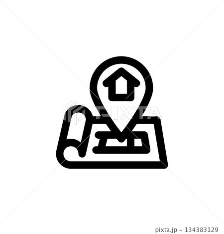 real estate navigator vector icon. real estate icon outline style. perfect use for logo, presentation, website, and more. simple modern icon design line style real estate navigator vector icon. real estate icon outline style. perfect use for logo, presentation, website, and more. simple modern icon design line style 134383129