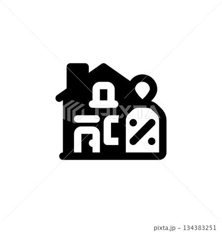 real estate discount vector icon. real estate icon solid style. perfect use for logo, presentation, website, and more. simple modern icon design glyph style real estate discount vector icon. real estate icon solid style. perfect use for logo, presentation, website, and more. simple modern icon design glyph style 134383251