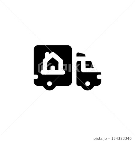 moving house vector icon. real estate icon flat style. perfect use for logo, presentation, website, and more. simple modern icon design color style 134383340